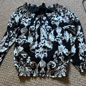 White House Black Market black and white top. Size S.